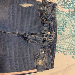 High waisted straight jeans